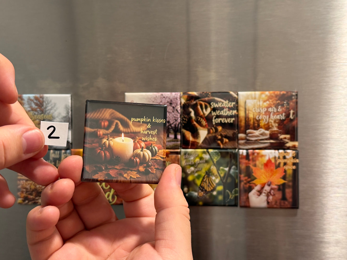 Fall Collection Photo Magnets (2x2”) – Handmade Autumn Décor | Cozy Seasonal Gift | Soul Snap Magnets