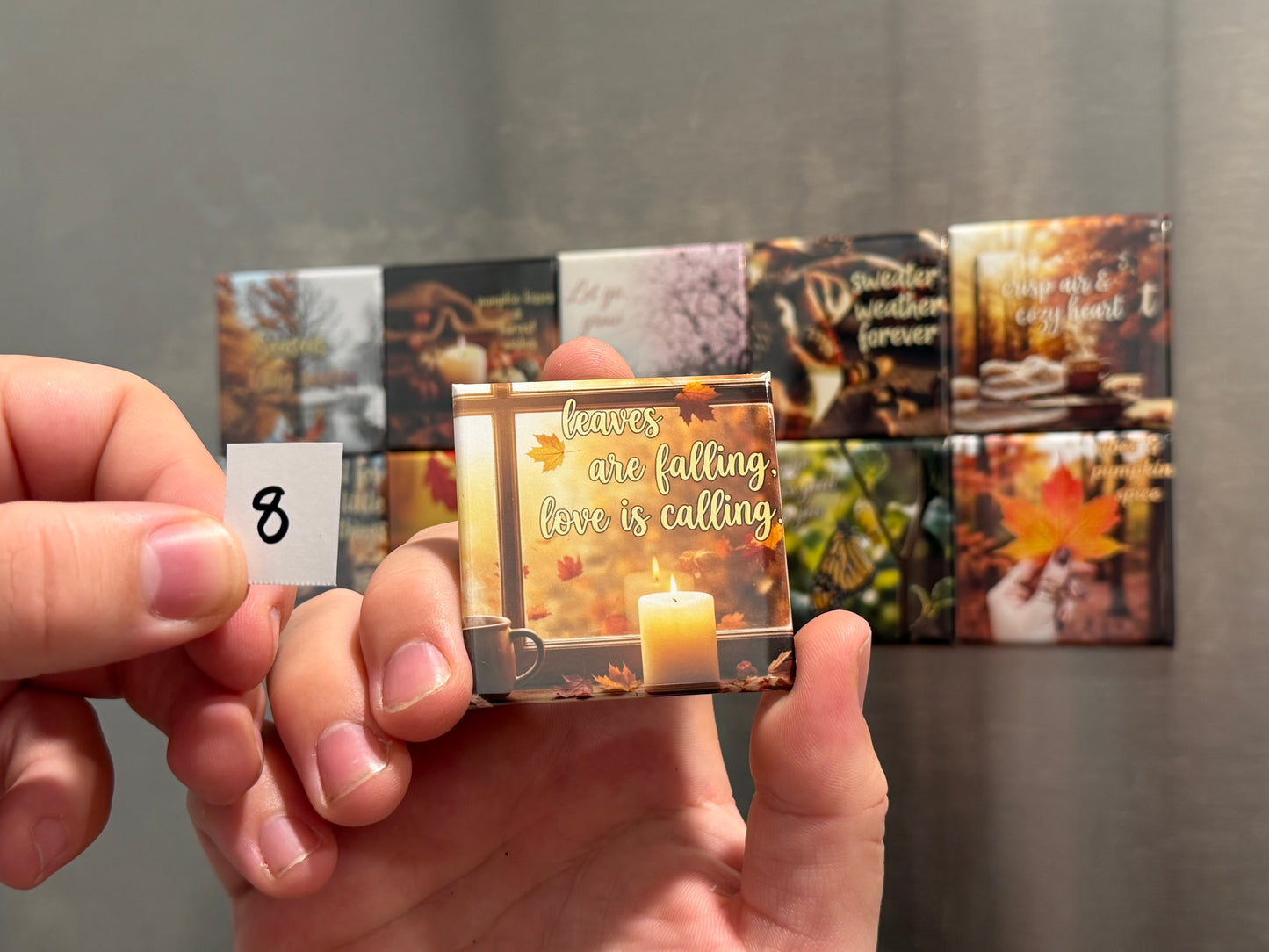 Fall Collection Photo Magnets (2x2”) – Handmade Autumn Décor | Cozy Seasonal Gift | Soul Snap Magnets