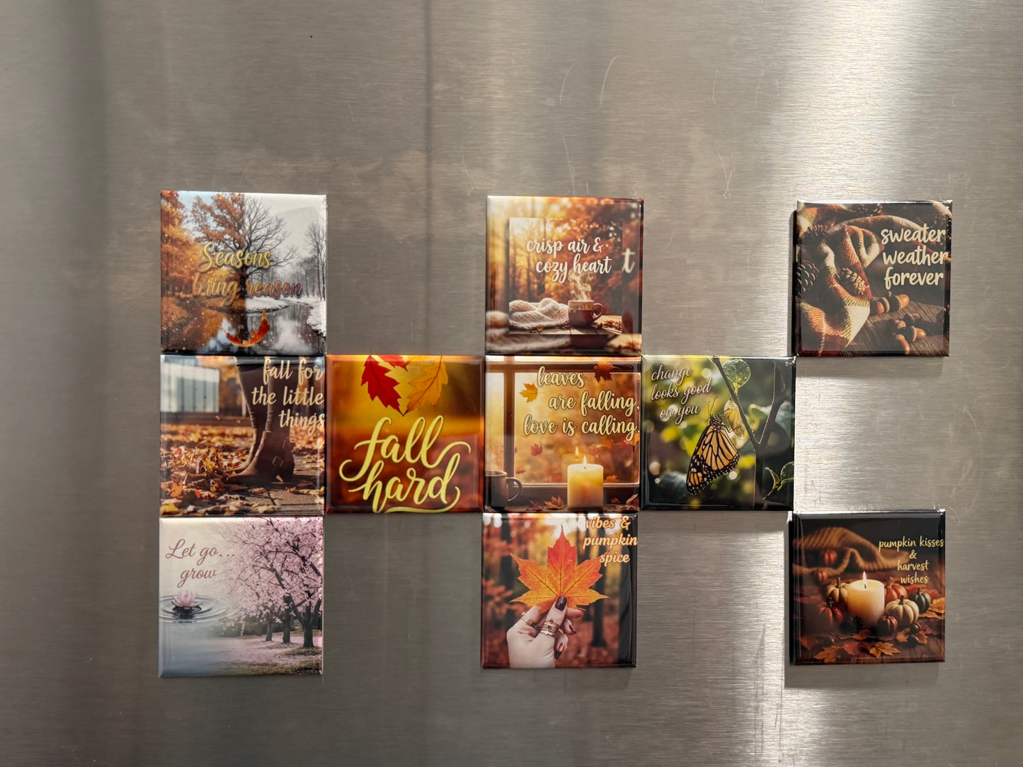 Fall Collection Photo Magnets (2x2”) – Handmade Autumn Décor | Cozy Seasonal Gift | Soul Snap Magnets