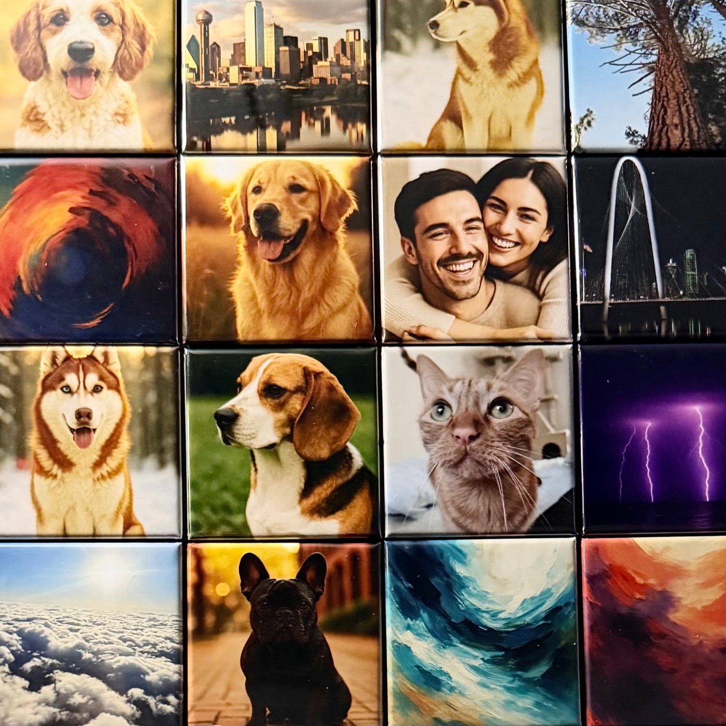 Custom Photo Magnets - Handmade 2x2 Set of 9 / Perfect Gift