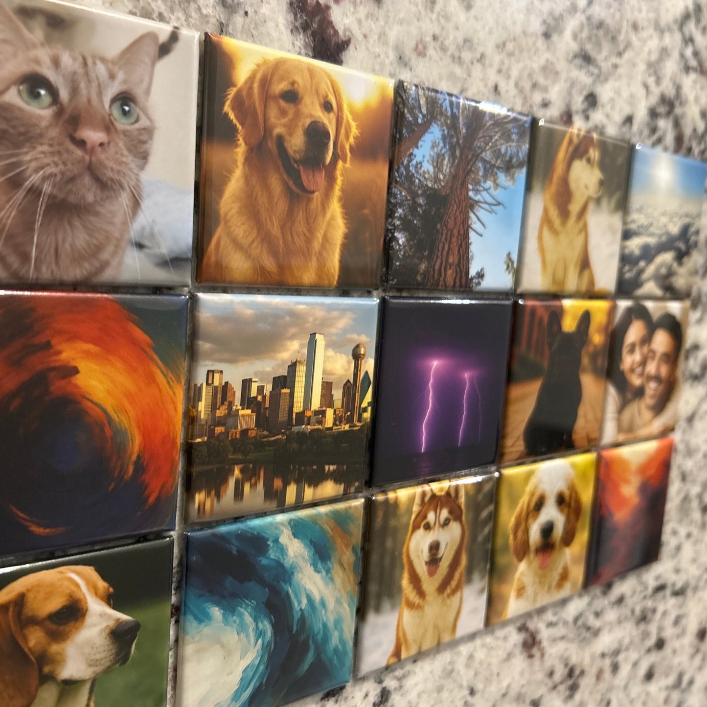 Custom Photo Magnets - Handmade 2x2 Set of 9 / Perfect Gift