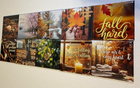 Fall Collection Photo Magnets (2x2”) – Handmade Autumn Décor | Cozy Seasonal Gift | Soul Snap Magnets